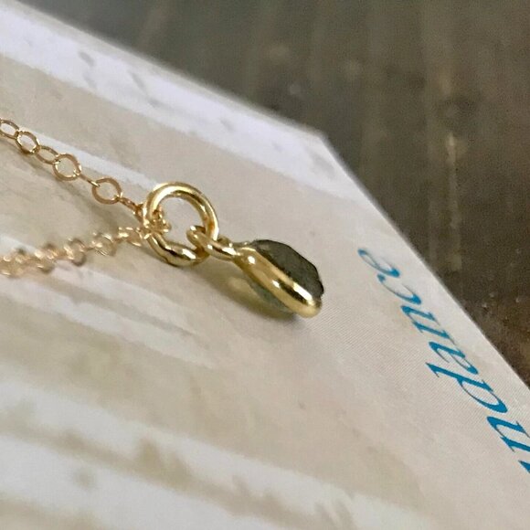 Sundance $88 NEW 18" LABRADORITE 14k GF Pendant Chain Dainty Handmade Necklace - Picture 3 of 7